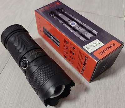 Фонарь аккумуляторный пласт. LED PL-X27-PM10-TG Li-ion 18650, Type-C, Zoom, PowerBank, толстый