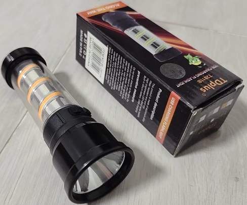 Фонарь аккумуляторный пласт. LED T2811B Li-ion 18650, Type-C, спиральная подсветка (-)