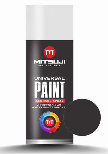 Краска-аэрозоль MITSUJI Spray Paint 450 ml Matt Black 4 (чёрная матовая)