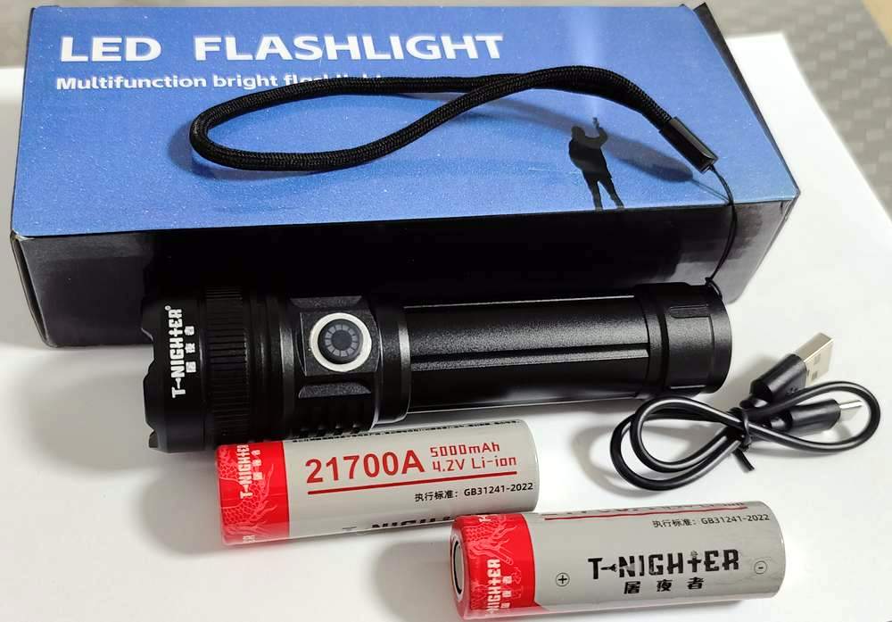 Фонарь большой T-NIGHTER GB-31241-2022 2шт 21700A 4.2V 5000mWh Li-Ion