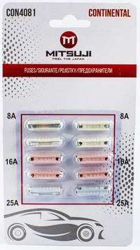 Предохранители цилиндрические европейские/польские GBС VAZ, Mercedes MITSUJI Continental 10pcs CON4081