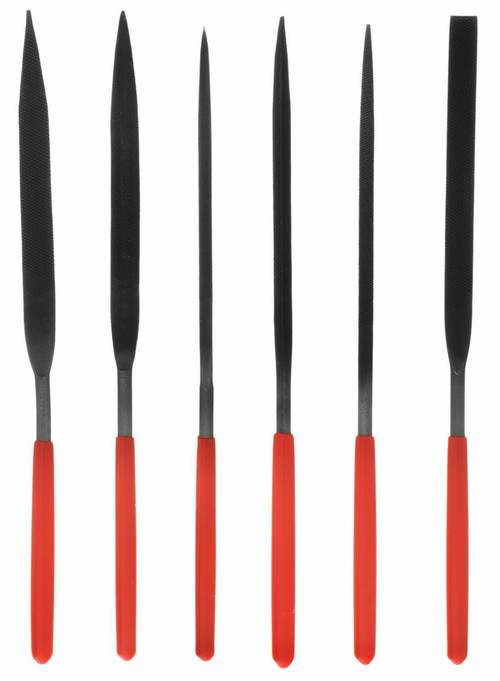 Набор надфилей 160х4мм 6pcs обрезиненные рукоятки (15816)