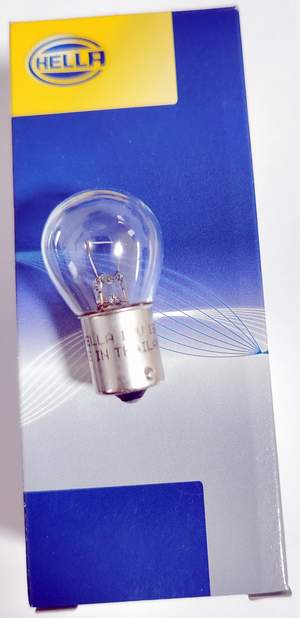 Лампа 1-конт. 12V 21W белая (R18W, 61213, P21W, BA15S, 5XFS10, S25)
