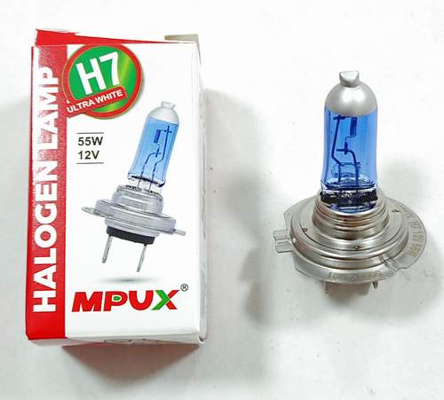 Лампа MPUX H7 12V 55W ULTRA WHITE 5000K синяя