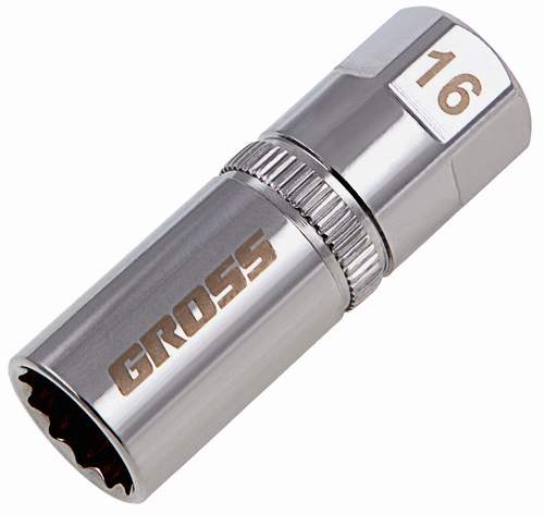 Головка торцевая свечная магнитная 12-гранная 16мм 1/2 (13188)