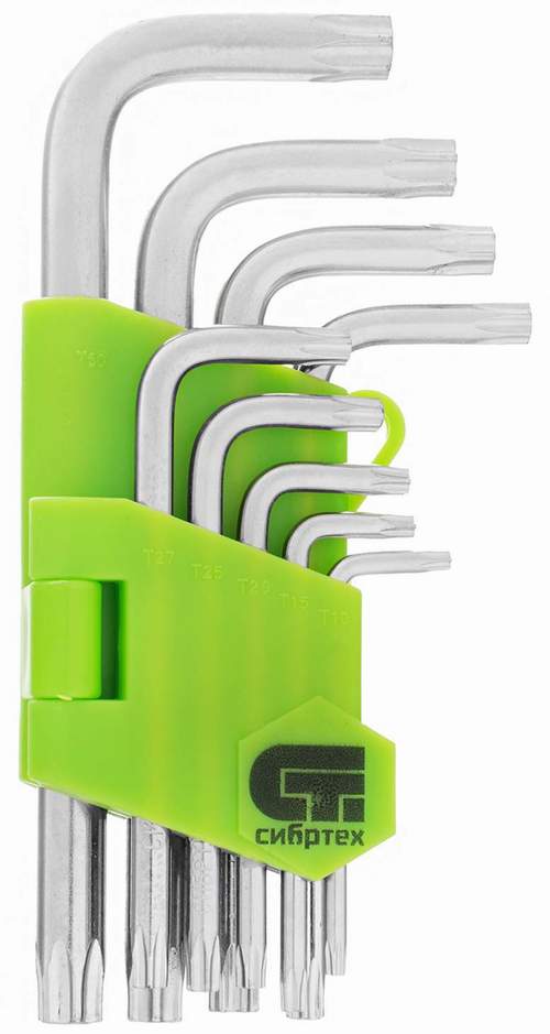 Набор звездочек - ключей имбусовых TAMPER-TORX 9шт T10-T50 45x короткие закал. (12321)