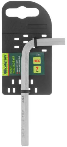 Шестигранник - ключ имбусовый HEX 7мм 45x закаленный (12334)