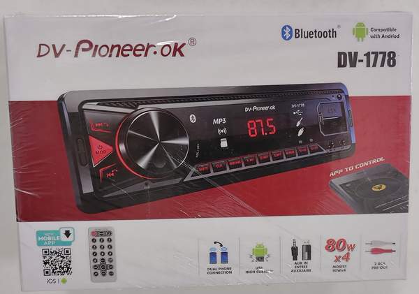 Магнитола 1DIN/Radio/MP3/BT DV-Pioneer.OK DV-1778
